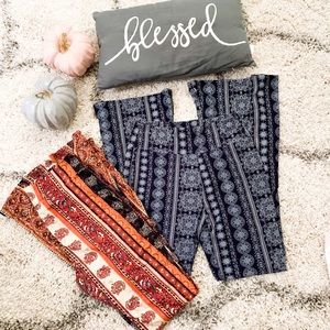 2 Pairs of High Waisted Flare Leg Pants